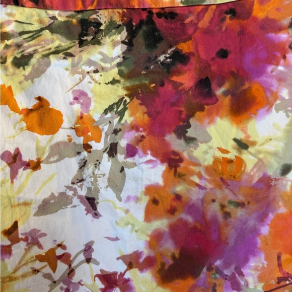 J. Crew Orange Pink Floral Pencil Skirt Cocktail Size 4. - Picture 3 of 8